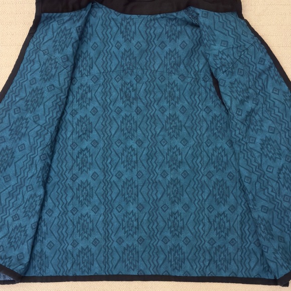 Vintage Black and Blue Striped Denim Vest - Picture 6 of 11